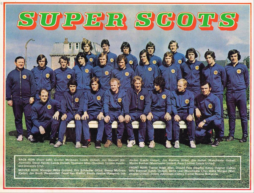 Scotland 1974 World Cup squad in Shoot magazine